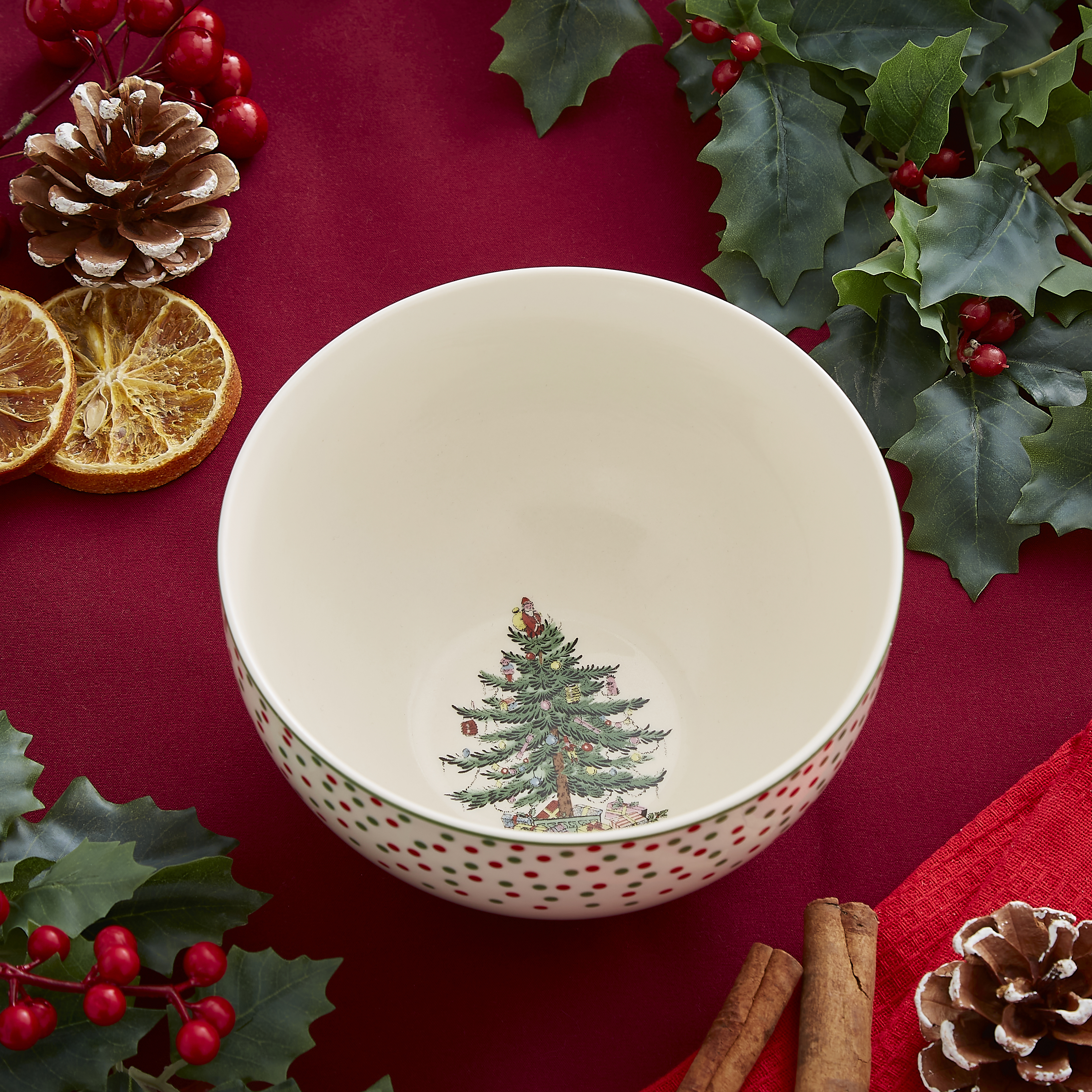 Christmas Tree Polka Dot Rice Bowl image number null